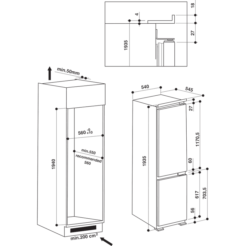 Hotpoint_Ariston-Combinazione-Frigorifero-Congelatore-Da-incasso-BCB-8020-AA-F-C-Bianco-2-porte-Technical-drawing