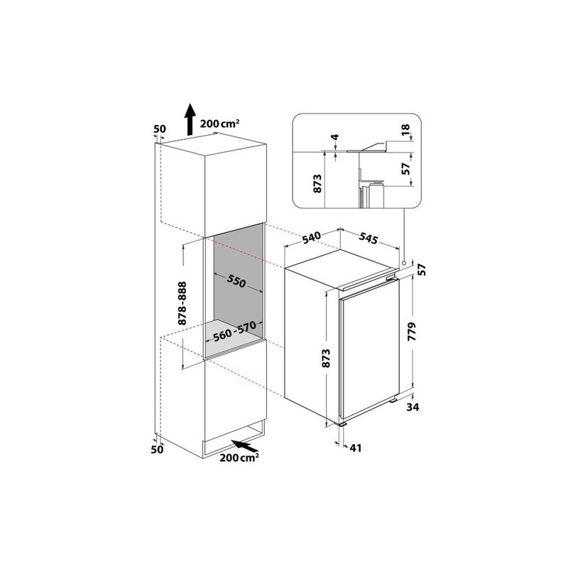 Hotpoint_Ariston-Frigorifero-Da-incasso-BS-9011-Acciaio-Technical-drawing