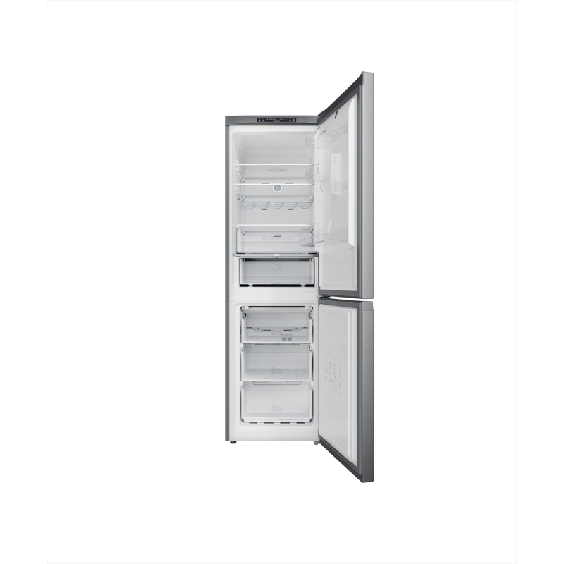Hotpoint_Ariston-Combinazione-Frigorifero-Congelatore-Libera-installazione-HAFC8-TA33SX-O3-Saturn-Steel-2-porte-Frontal-open