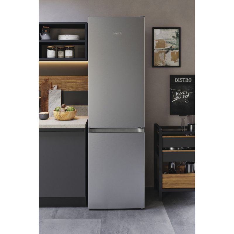 Hotpoint_Ariston Combinazione Frigorifero/Congelatore Libera installazione HAFC9 TA33SX O3 Saturn Steel 2 porte Lifestyle frontal