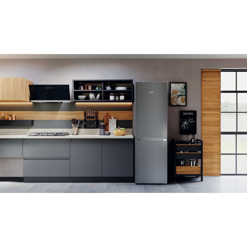 Hotpoint_Ariston Combinazione Frigorifero/Congelatore Libera installazione HAFC8 TIA22SX Saturn Steel 2 porte Lifestyle frontal