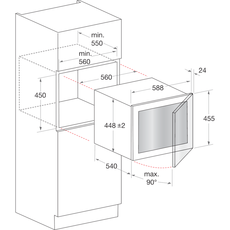 Hotpoint_Ariston-Conservazione-del-vino-Da-incasso-WL-24-A-HA-Inox-Technical-drawing