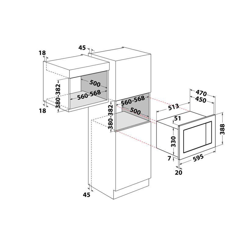 Hotpoint_Ariston-Microonde-Da-incasso-MWHA-222.1-X-Inox-Elettronico-25-Microonde---grill-900-Technical-drawing