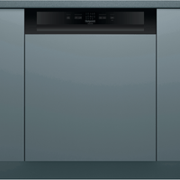 Lavastoviglie incasso con frontalino Hotpoint Ariston: grande capacità di carico, colore nero,  - HBC 2B+26 B