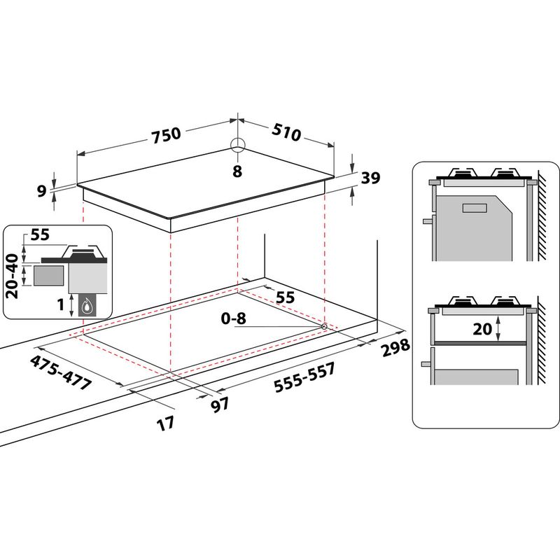 Hotpoint_Ariston-Piano-cottura-PCN-750-T--OW--R--HA-Old-White-GAS-Technical-drawing