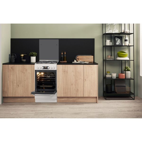 Hotpoint_Ariston-Cucina-con-forno-a-doppia-cavita-HS5G5CHW-IT-Bianco-GAS-Lifestyle-frontal-open