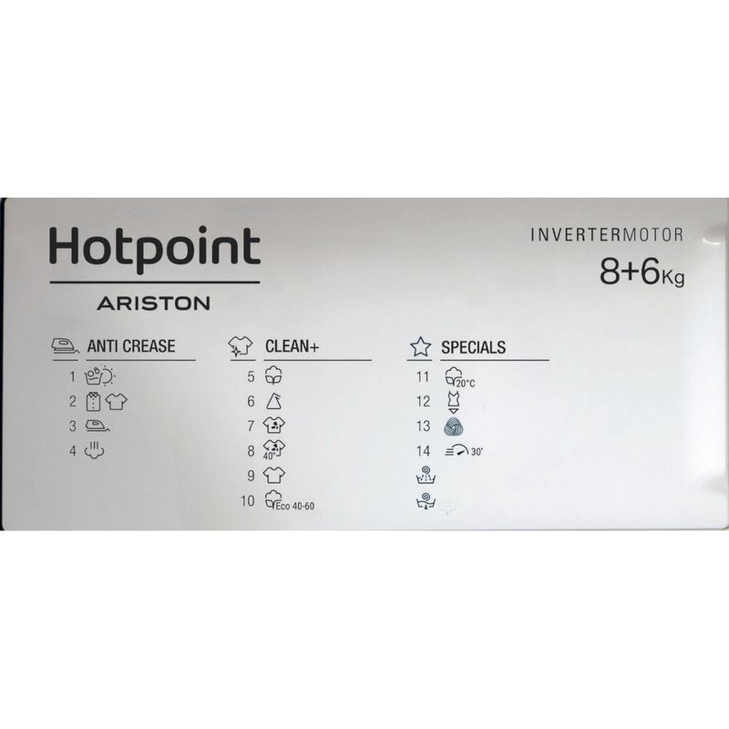 Hotpoint_Ariston Lavasciugabiancheria Da incasso BI WDHG 861484 EU Bianco Carica frontale Program