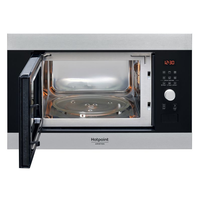 Hotpoint_Ariston-Microonde-Da-incasso-MF25G-IX-HA-Inox-Elettronico-25-Microonde---grill-900-Frontal-open