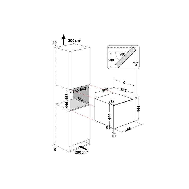 Hotpoint_Ariston Conservazione del vino Da incasso HA WC512 Inox Technical drawing