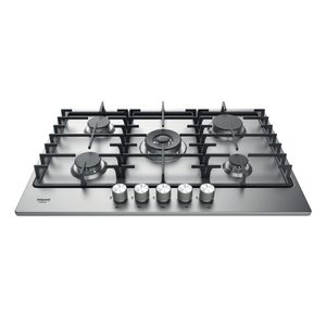 Hotpoint_Ariston Piano cottura PPH 75G D/IX Inox GAS Frontal top down