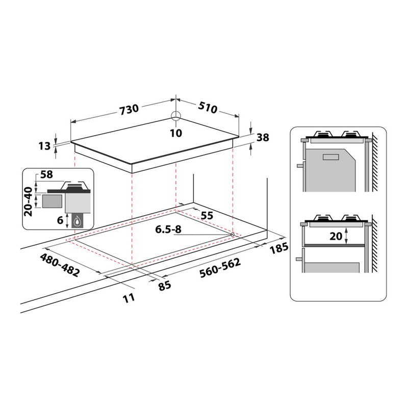 BOSCH - Piano Cottura PCC6A5B90 a Gas 3 Fuochi Gas Colore Inox - ePrice