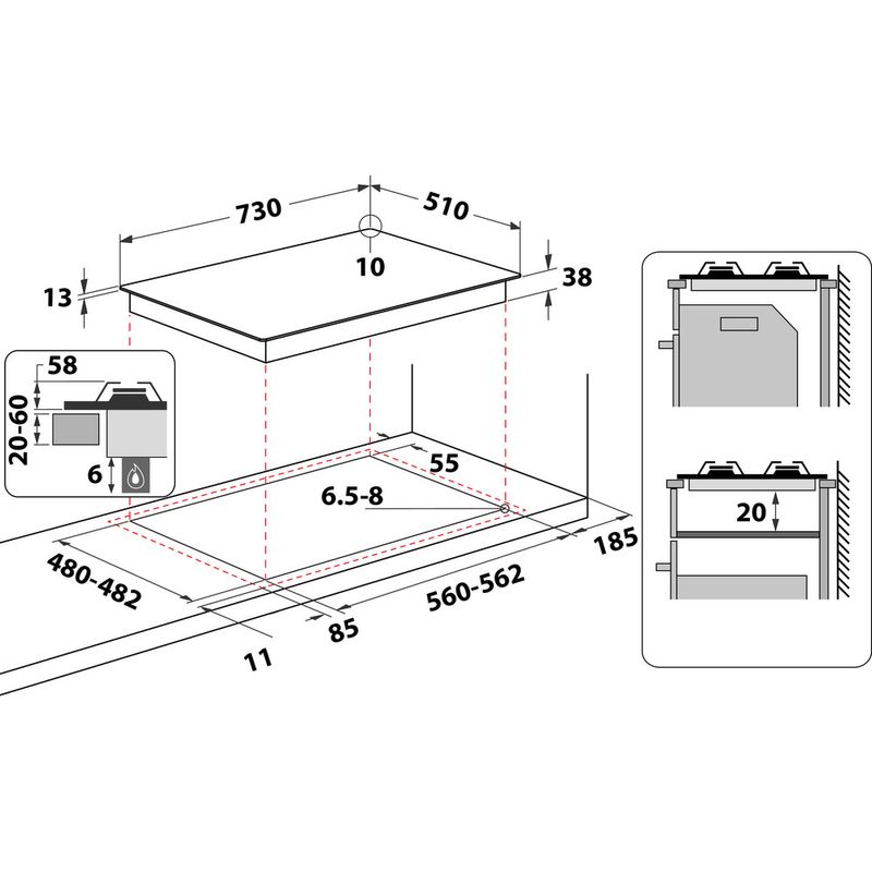 Hotpoint_Ariston-Piano-cottura-PPH-75G-DF-IX-Inox-GAS-Technical-drawing
