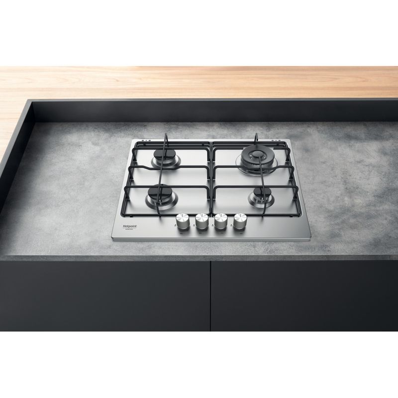 Hotpoint_Ariston Piano cottura PPH 60P D/IX Inox GAS Lifestyle frontal top down