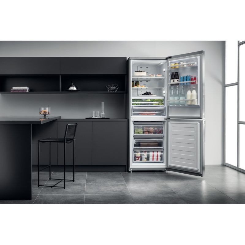 Hotpoint_Ariston Combinazione Frigorifero/Congelatore Libera installazione HA70BI 52 X Inox 2 porte Lifestyle frontal open