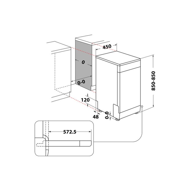 Hotpoint_Ariston Lavastoviglie Libera installazione HSFC 3T127 C Libera installazione E Technical drawing