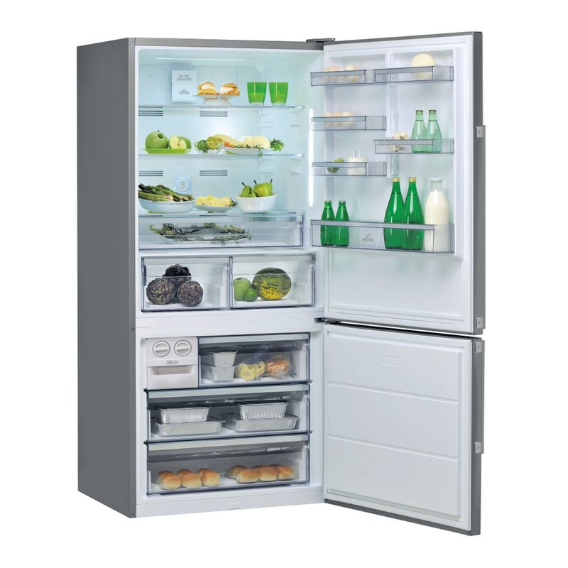 Hotpoint_Ariston-Combinazione-Frigorifero-Congelatore-Libera-installazione-HA84BE-72-XO3-2-Inox-2-porte-Perspective-open