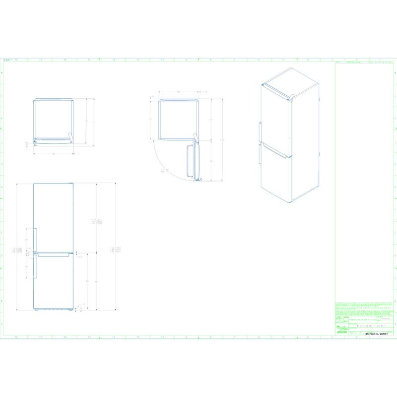 Hotpoint_Ariston Combinazione Frigorifero/Congelatore Libera installazione HAFC9 TA33SX O3 Saturn Steel 2 porte Technical drawing
