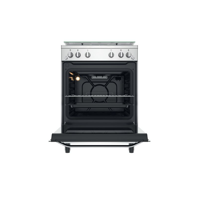 Cucina combinata a gas con forno elettrico 4 fuochi Hotpoint inox 60 cm