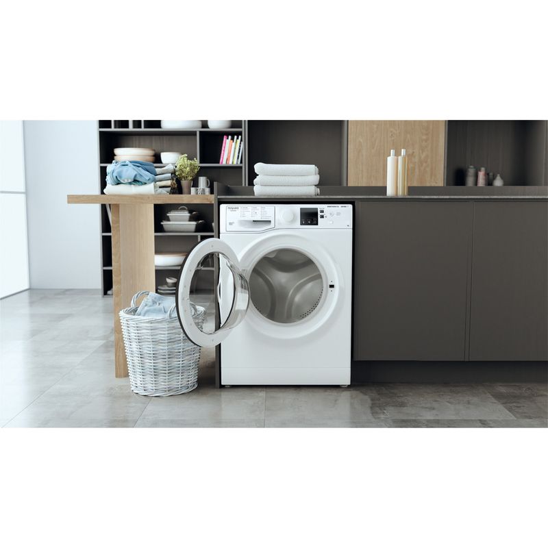 Hotpoint_Ariston Lavabiancheria Libera installazione RSSF R327 IT Bianco Carica frontale D Lifestyle frontal open