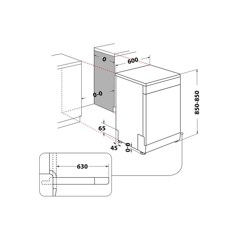 Hotpoint_Ariston-Lavastoviglie-Libera-installazione-H7F-HS41-X-Libera-installazione-C-Technical-drawing