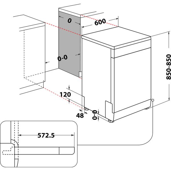 Hotpoint_Ariston-Lavastoviglie-Libera-installazione-HFC-3C41-CW-X-Libera-installazione-C-Technical-drawing