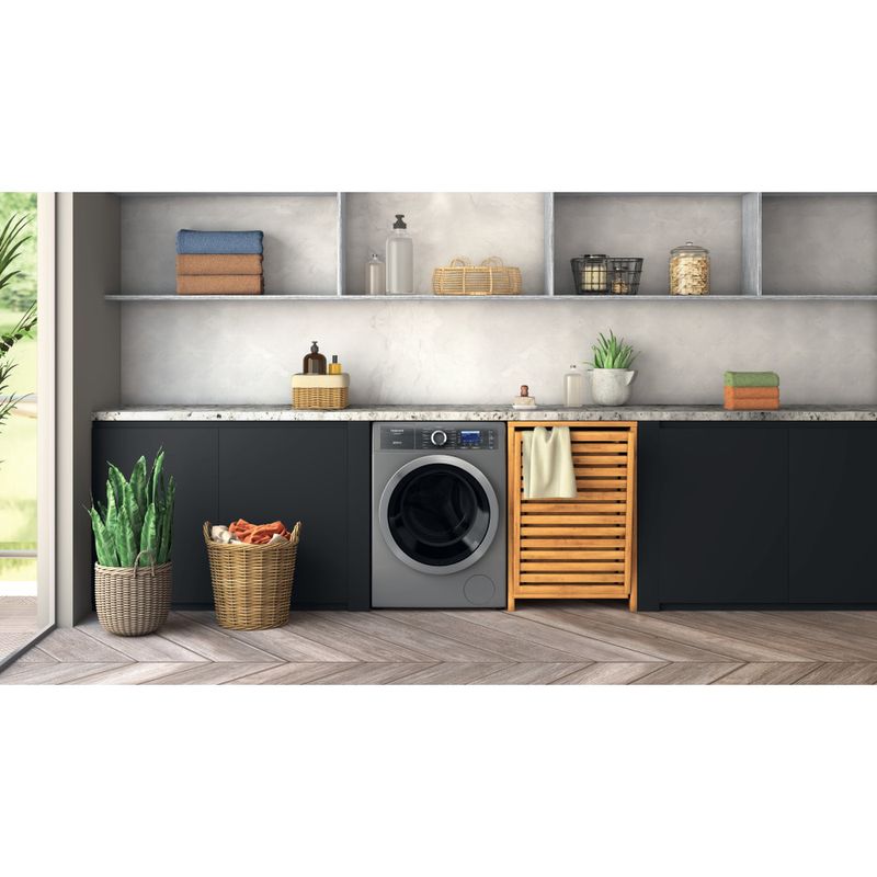 Hotpoint_Ariston Lavabiancheria Libera installazione H8 09ADS GPOWER IT Argento Carica frontale A Lifestyle frontal