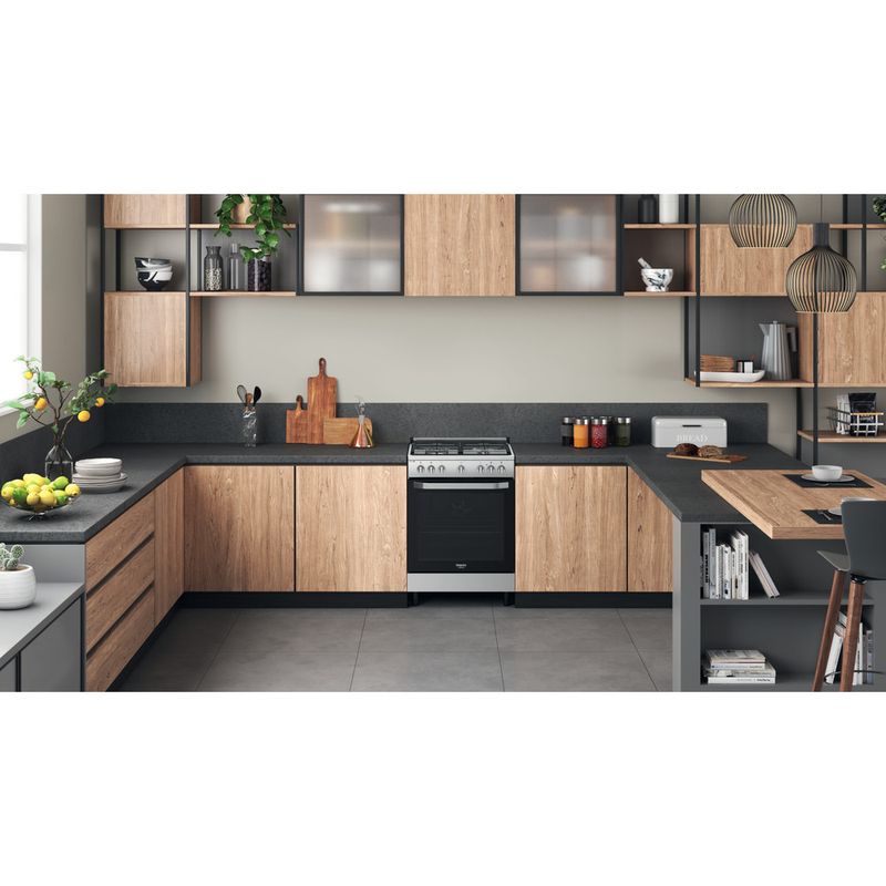 Hotpoint_Ariston Cucina con forno a doppia cavità HS68G8PHX/E/1 Inox GAS Lifestyle frontal