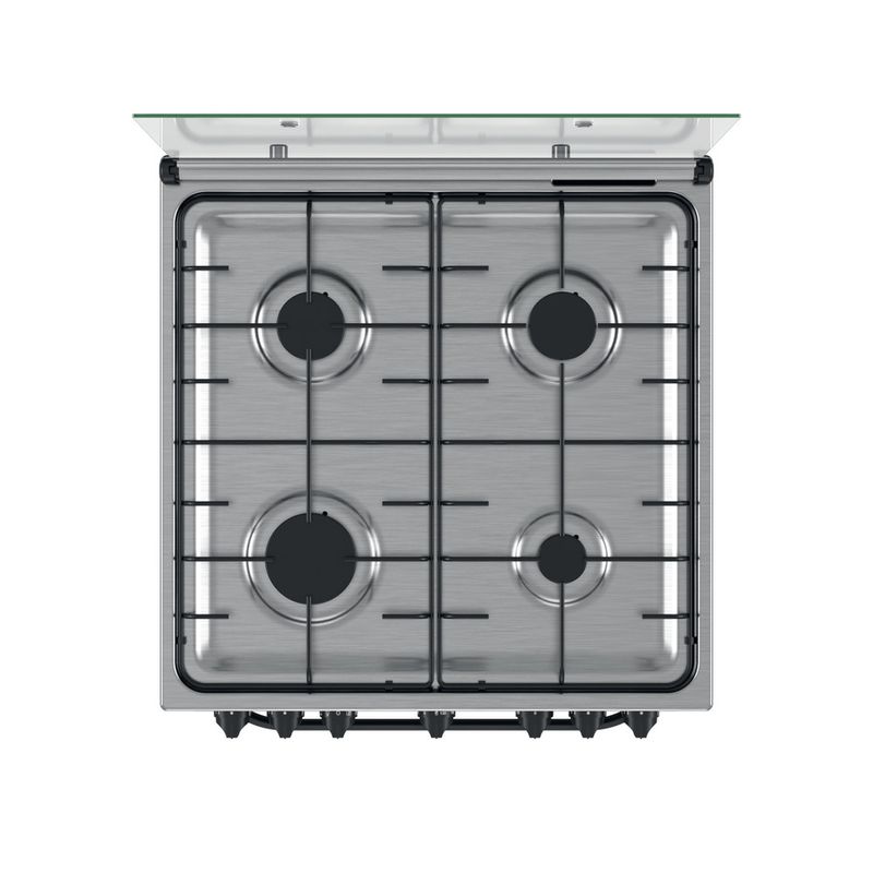 Hotpoint_Ariston Cucina con forno a doppia cavità HS68G5PHX/E/1 Inox GAS Frontal top down