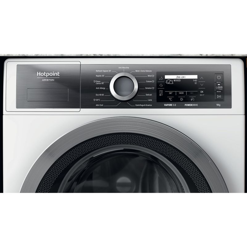 Hotpoint_Ariston Lavabiancheria Libera installazione H7 99 GPOWER IT Bianco Carica frontale A Control panel