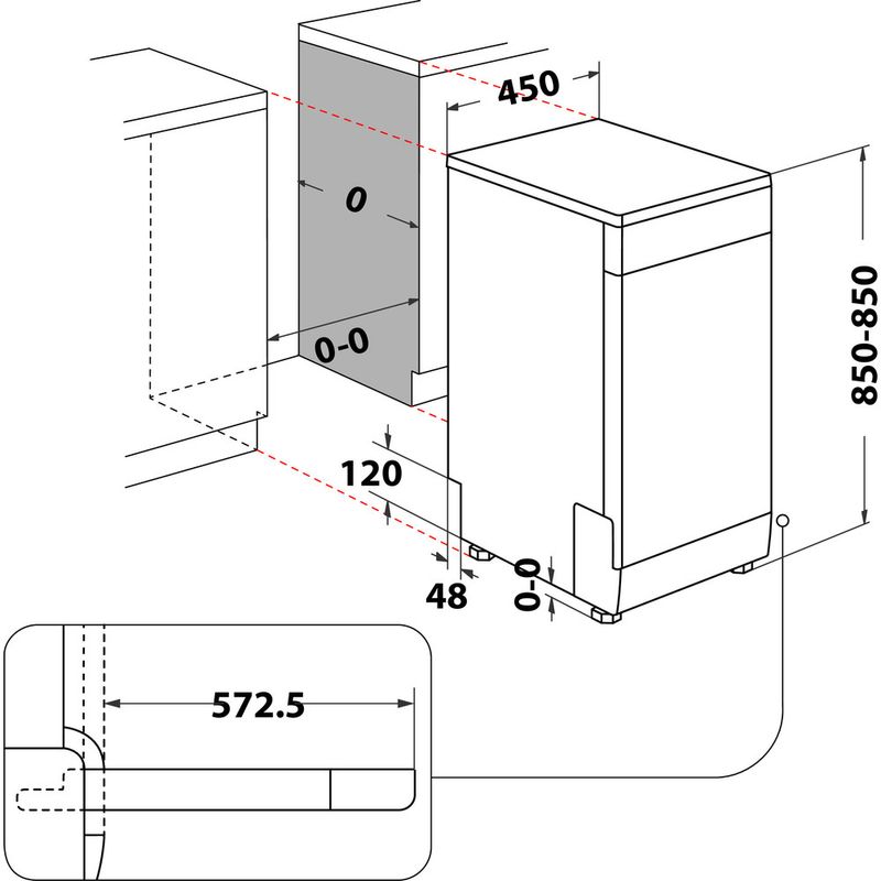 Hotpoint_Ariston Lavastoviglie Libera installazione HA3FC10BS7A0S Libera installazione C Technical drawing