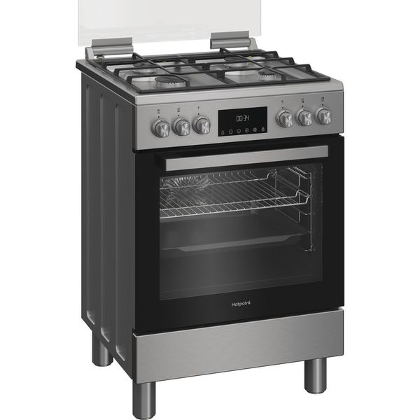 Hotpoint Cucina con forno a doppia cavità H6G5LMX Inox GAS Perspective