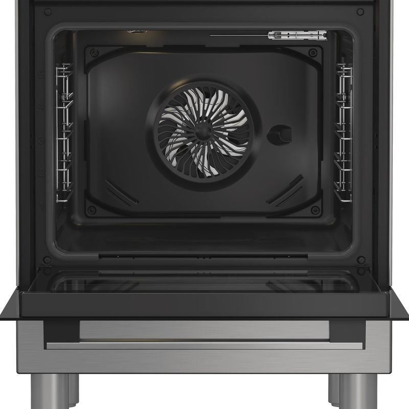 Hotpoint Cucina con forno a doppia cavità H6G8LMSAWX Inox GAS Frontal open