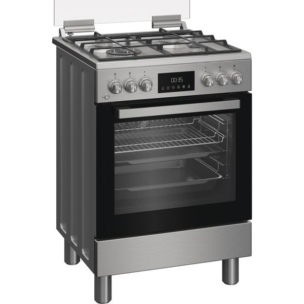 Hotpoint Cucina con forno a doppia cavità H6G8LMSAWX Inox GAS Perspective