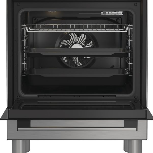 Hotpoint Cucina con forno a doppia cavità H6G8LMSAWX Inox GAS Lifestyle frontal open