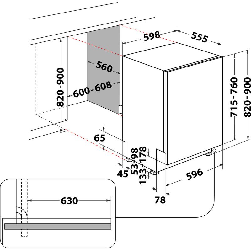 Hotpoint_Ariston-Lavastoviglie-Da-incasso-HA6IB16B2M6L0-Totalmente-integrato-B-Technical-drawing