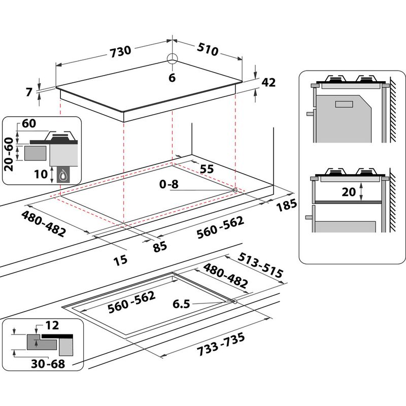 Hotpoint_Ariston-Piano-cottura-HAGS-72S-BK-Nero-GAS-Technical-drawing