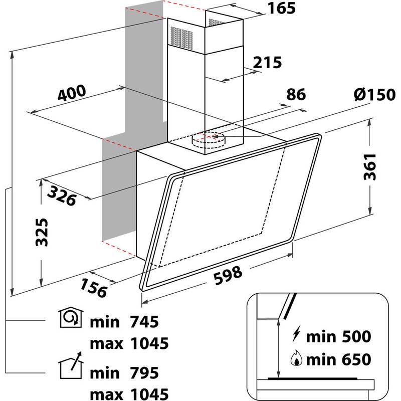 Hotpoint_Ariston-Cappa-Da-incasso-HHVP-62F-LT-K-Nero-Libera-installazione-Elettronico-Technical-drawing