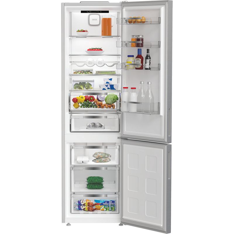 Hotpoint-Combinazione-Frigorifero-Congelatore-A-libera-installazione-HPK-25403-XP5E1-Argento-2-porte-Lifestyle-frontal-open
