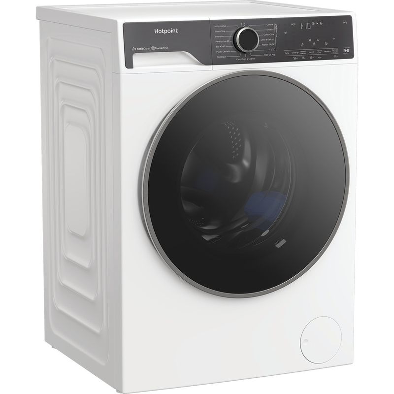 Hotpoint-Lavabiancheria-A-libera-installazione-HP-96-CARE-IT-Bianco-Carica-frontale-A-Perspective