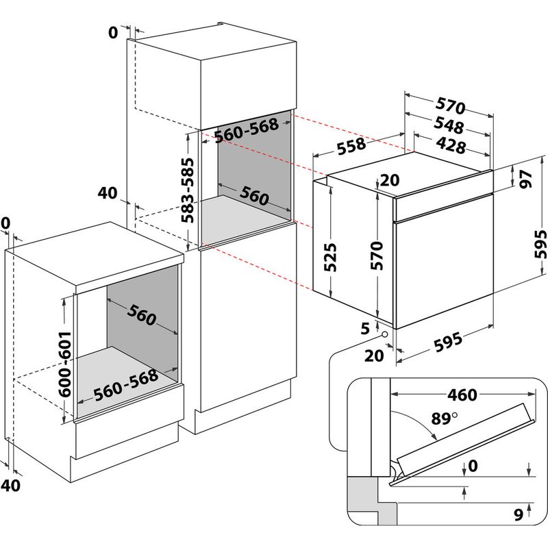 Hotpoint_Ariston-Forno-Da-incasso-HAO3-K58H-X-Elettrico-A--Technical-drawing