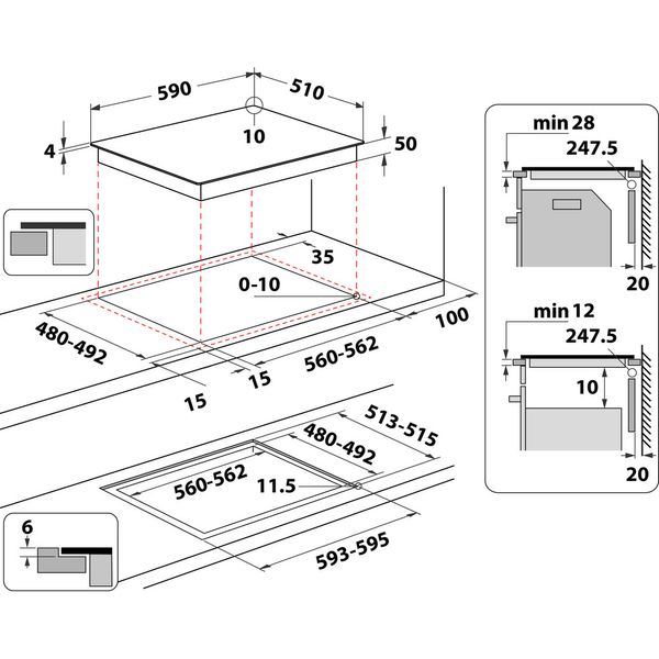 Hotpoint_Ariston-Piano-cottura-HTX6014DNF-Nero-Induction-vitroceramic-Technical-drawing